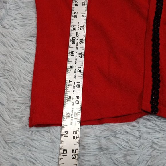 Jones New York Womens Sweater Cardigan Red S Open Front Stretch‎ Lace Small - Picture 7 of 8